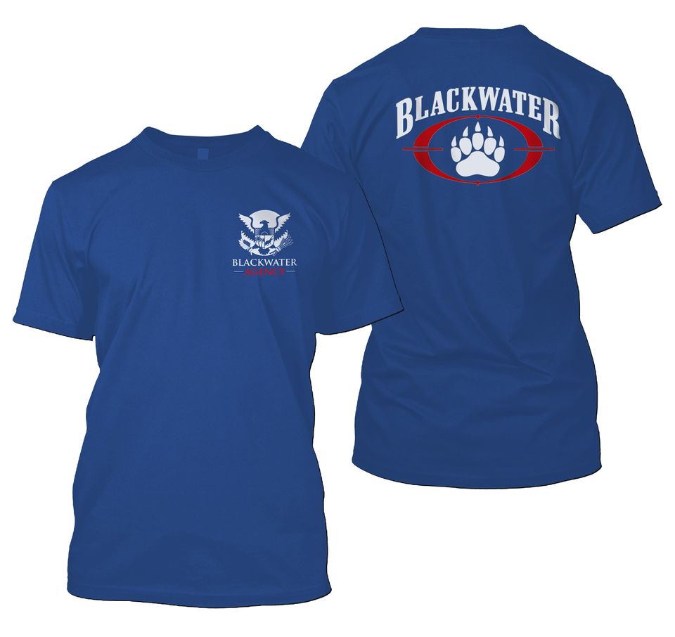 New Blackwater Academi Black Water Logo Elite Training Double sided tshirt