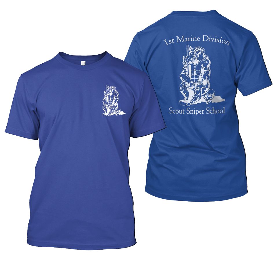 New Scout Sniper Camp Pendleton School 1st division Double sided tshirt