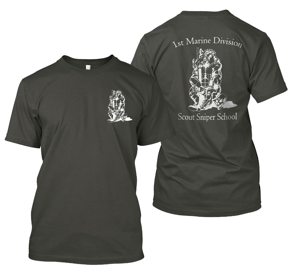 New Scout Sniper Camp Pendleton School 1st division Double sided tshirt