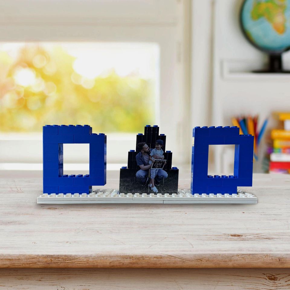 Custom Building Brick Personalized Photo Block Puzzle Heart Shaped Picture Customized Valentines Day Gifts for Couples, Father's Day Gift