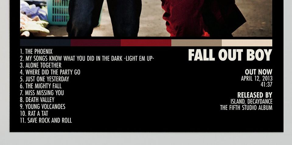 Fall Out Boy Poster | Save Rock And Roll Poster | Fall Out Boy Tracklist