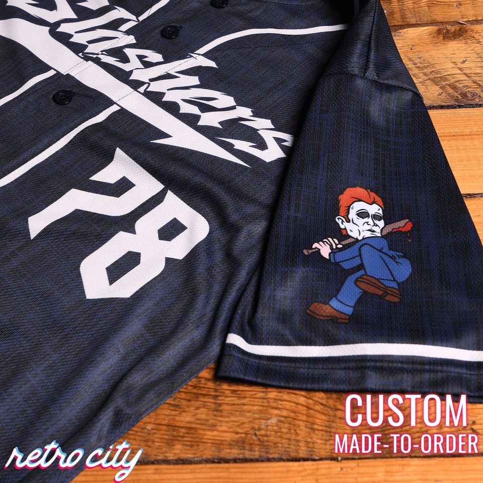 Michael Myers Halloween Slasher Series Full-Button Baseball Jersey *CUSTOM*