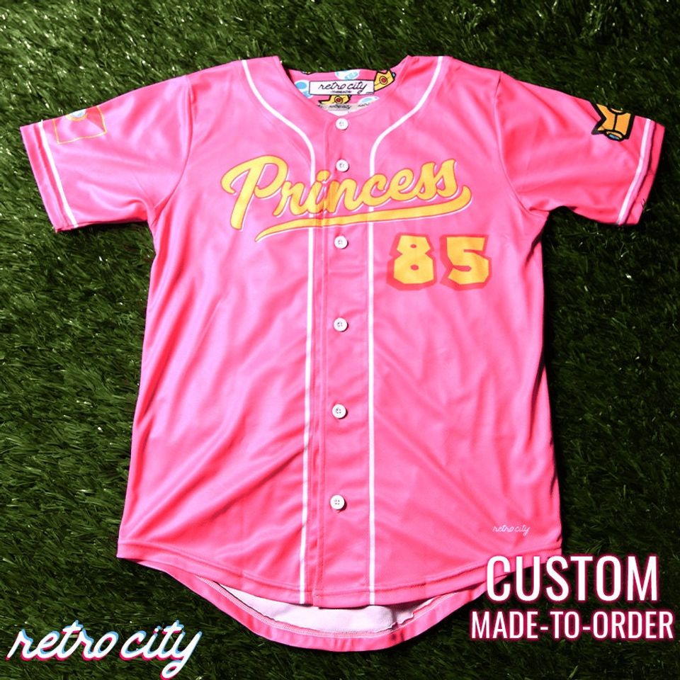 Princess Peach Mushroom Kingdom Princess Baseball Jersey *CUSTOM*