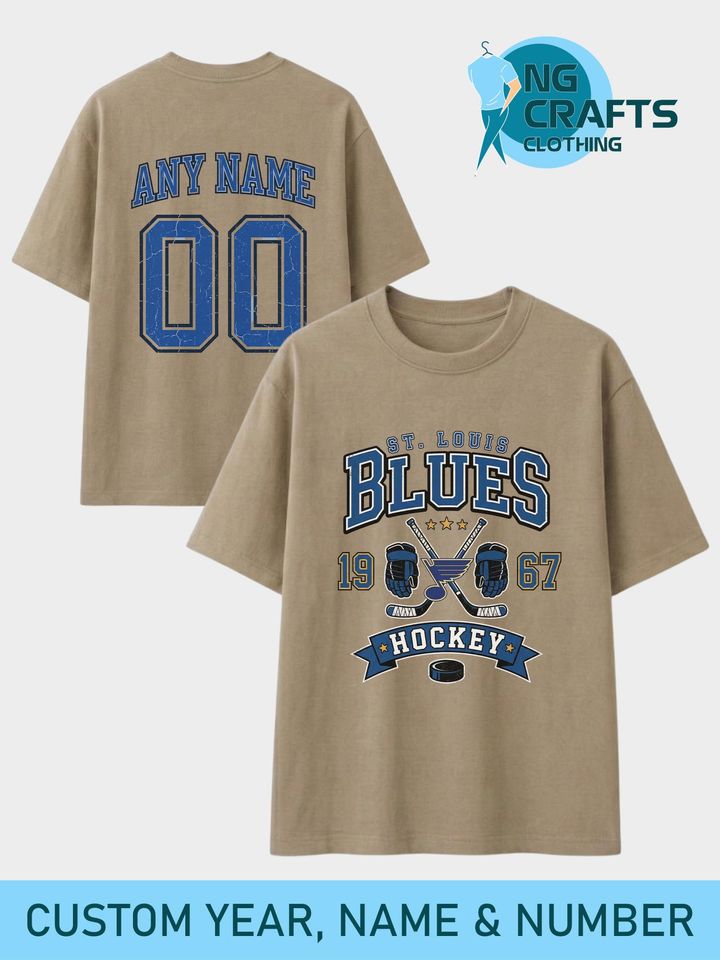 Personalized St. Louis Blues Hockey Sweatshirt, Custom Name & Number