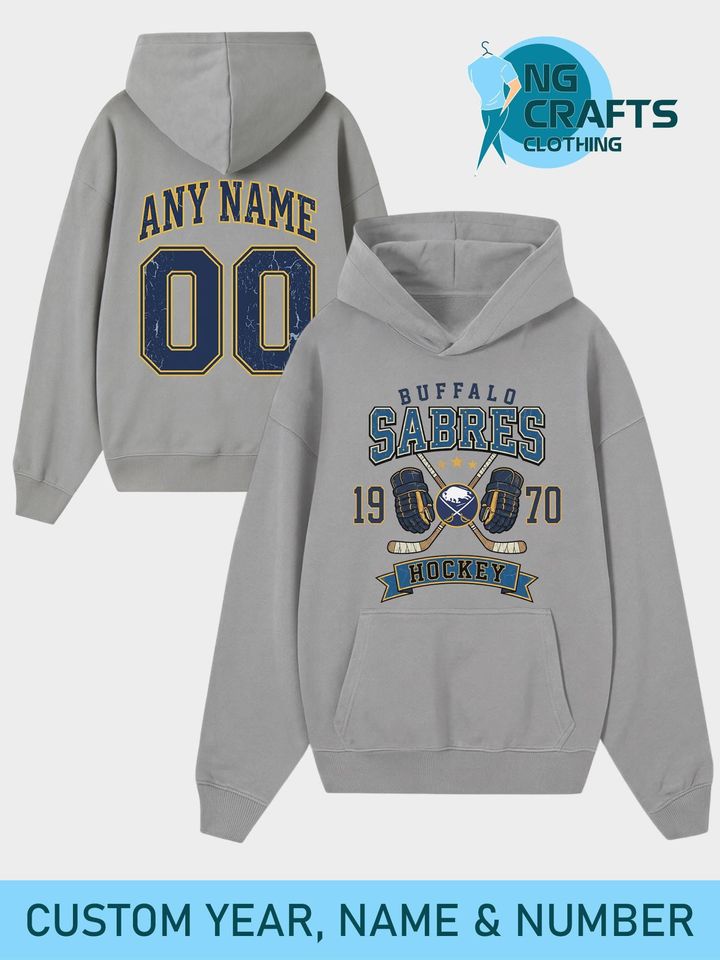 Personalized Buffalo Sabres Hockey Sweatshirt, Custom Name & Number