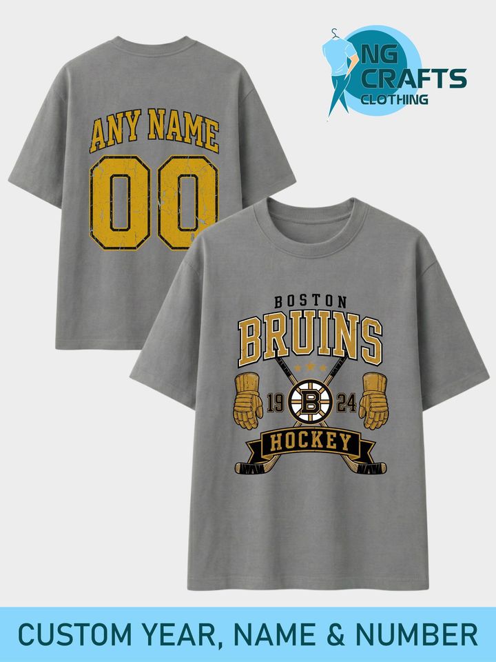 Personalized Boston Bruins Hockey Sweatshirt, Custom Name & Number