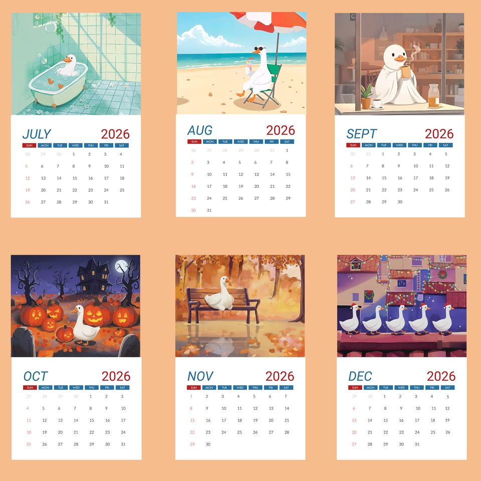 Gooses Doing Things Calendar, Silly Goose Home Decor Gifts