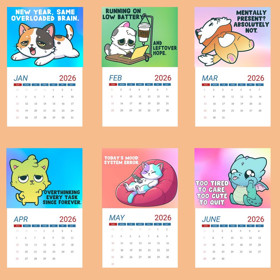 Emotional Positive Mental Health Wall Calendar 2026