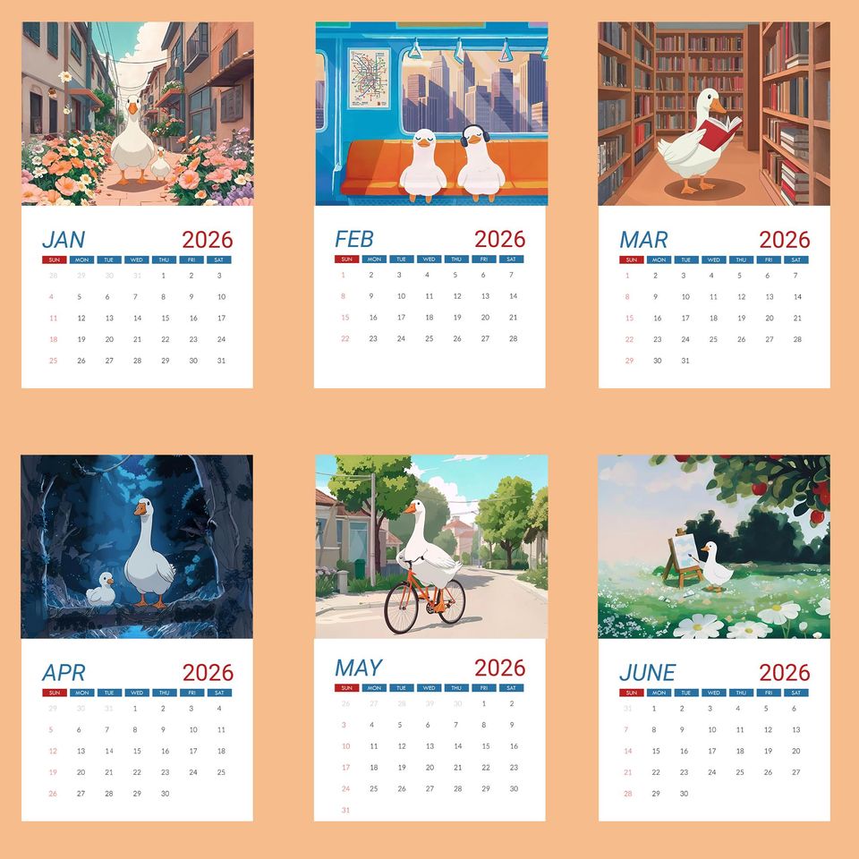 Gooses Doing Things Calendar, Silly Goose Home Decor Gifts