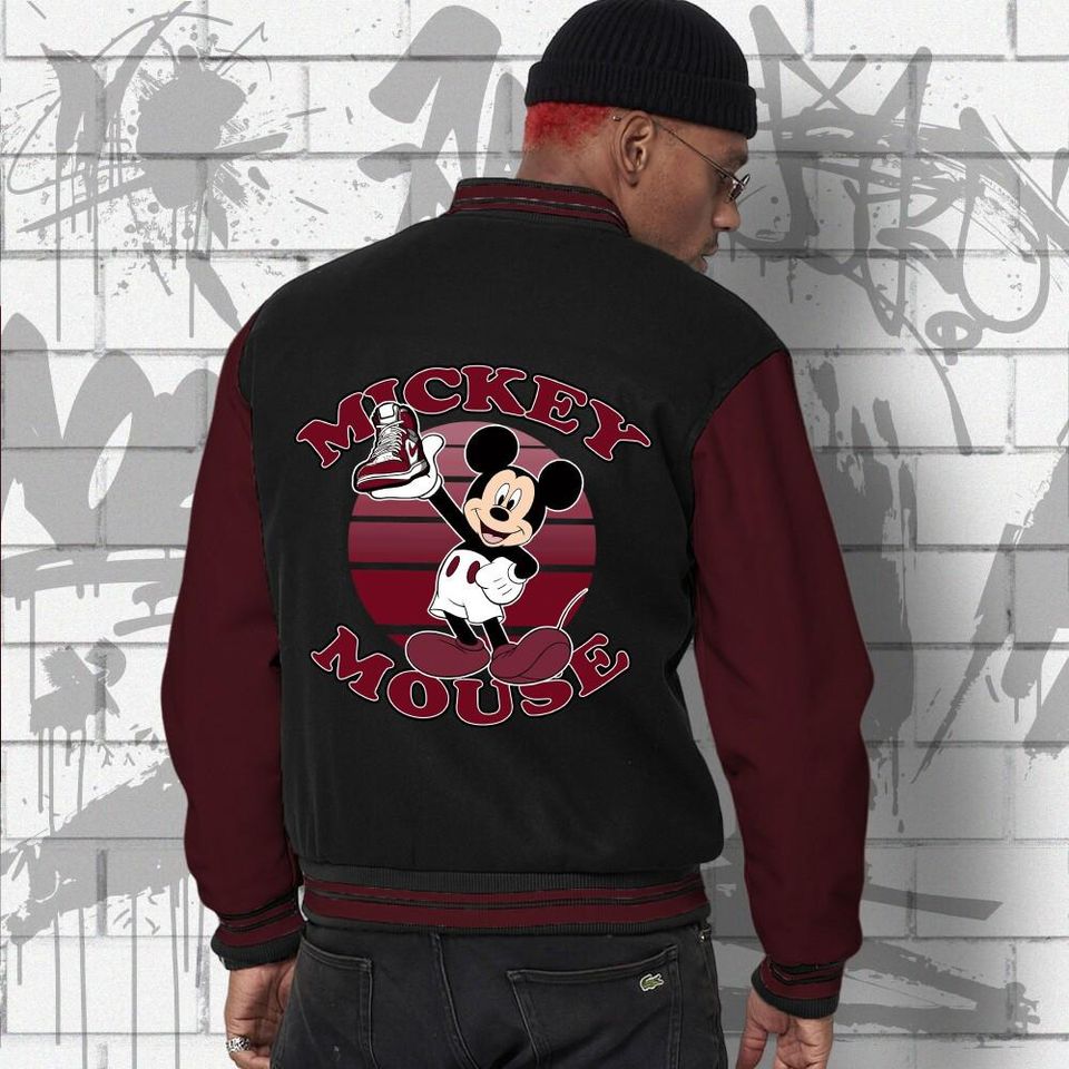 Custom Unisex Varsity Jacket, Mickey Mouse Sneaker, Varsity Jacket