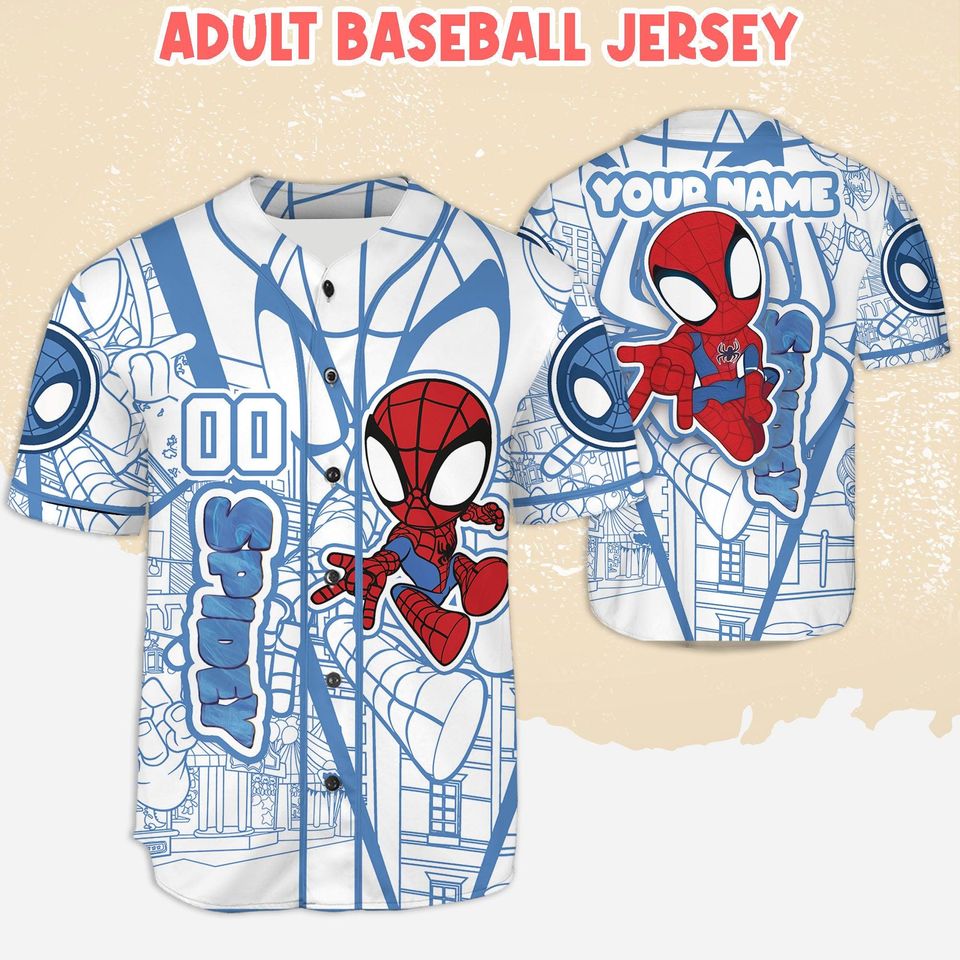 Personalized Spidey Baseball Jersey, Disney Spiderman Spidey Baseball Jersey