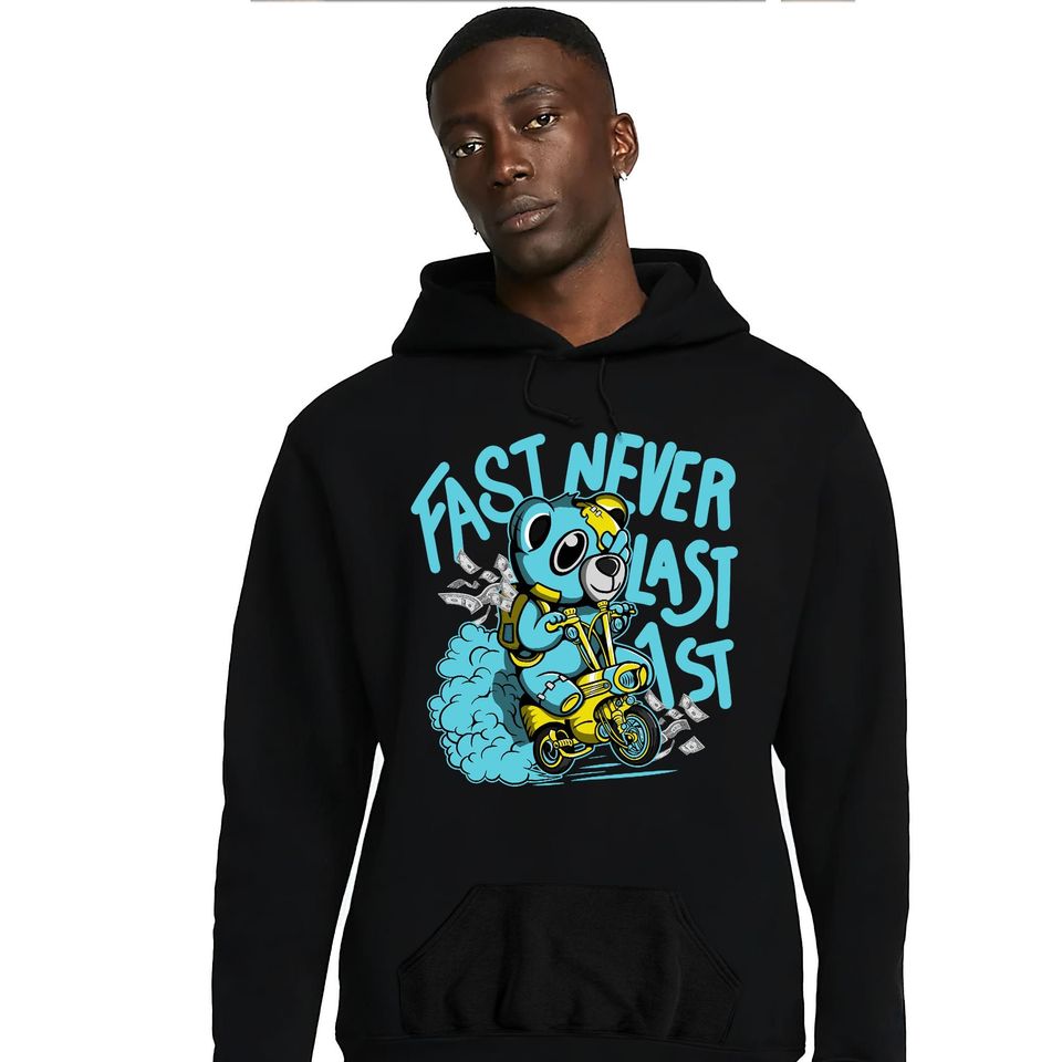 Fast Never Last BER Unisex Hoodie Match Jordan 5 Aqua
