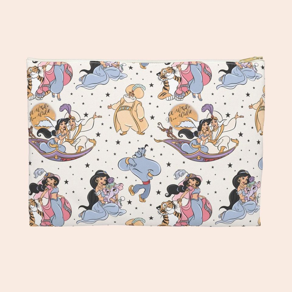 Princess Jasmine Makeup Bag, Personalized Cosmetic Pouch, Custom Makeup Brush