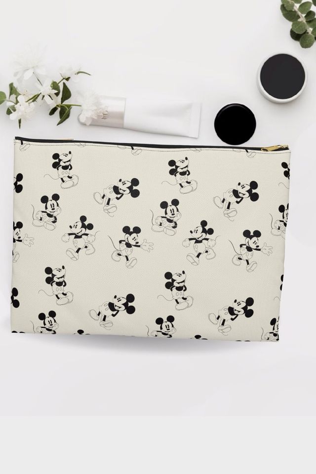 Neutral Mickey Mouse Accessory Pouch, Disney Vacation Gift
