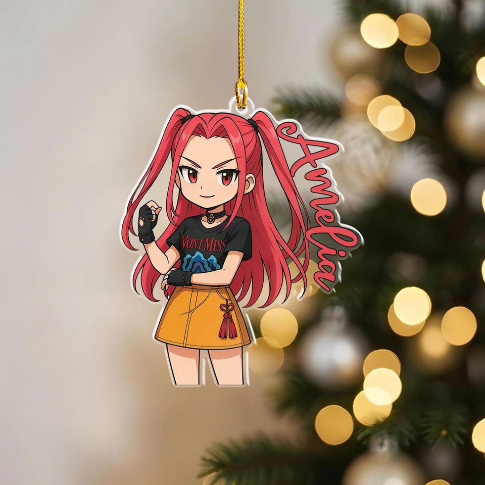 Personalized Mira Kpop Huntrix Ornament, Custom Name Anime/Game Character Keepsake