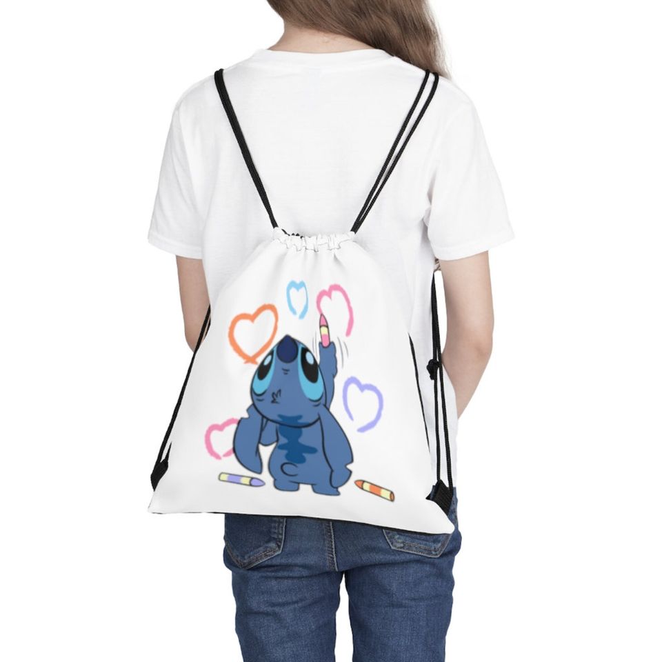 Stitch Drawing Outdoor Drawstring Bag