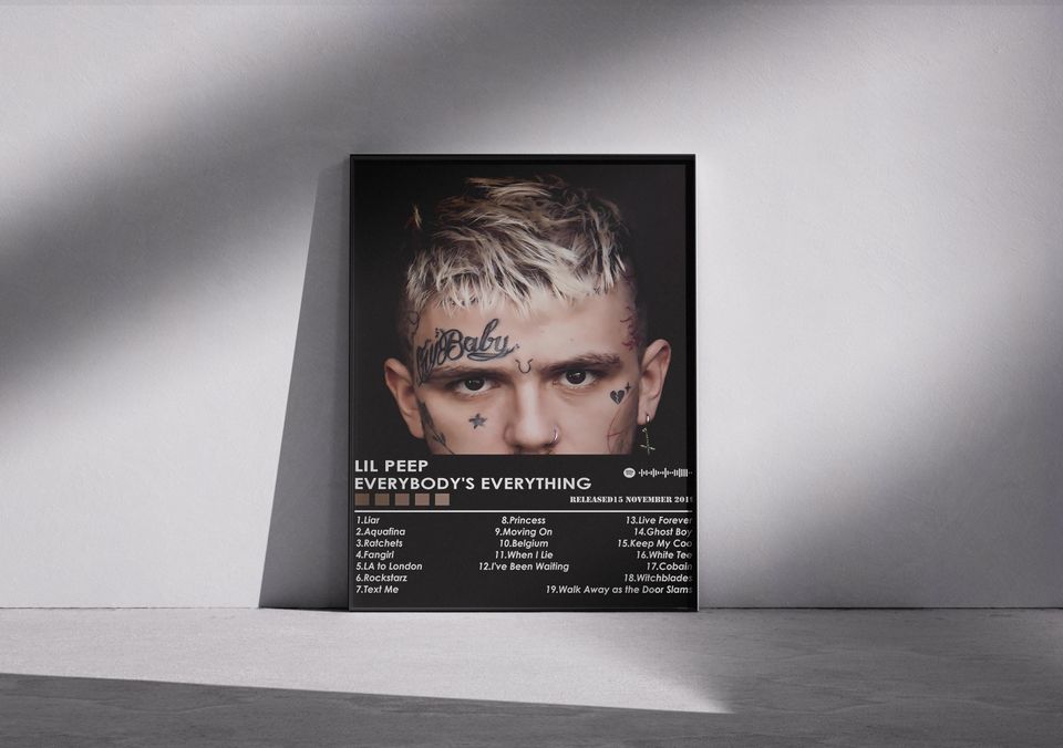 Lil Peep Everybody's Everything Poster, Emo Rap Wall Art, Sad Boy Aesthetic Print