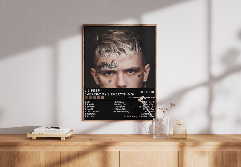 Lil Peep Everybody's Everything Poster, Emo Rap Wall Art, Sad Boy Aesthetic Print