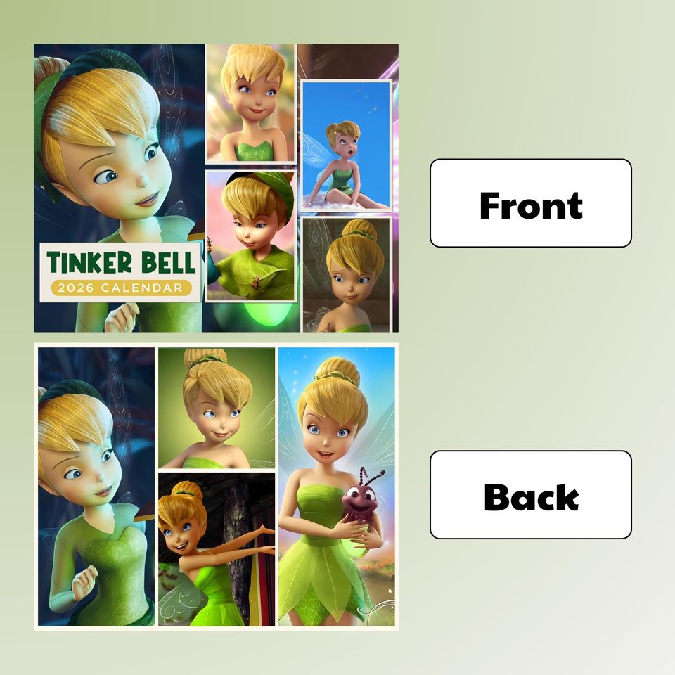 Tinkerbell Disney Calendar, Wall Calendar 2026, Disney Calendar