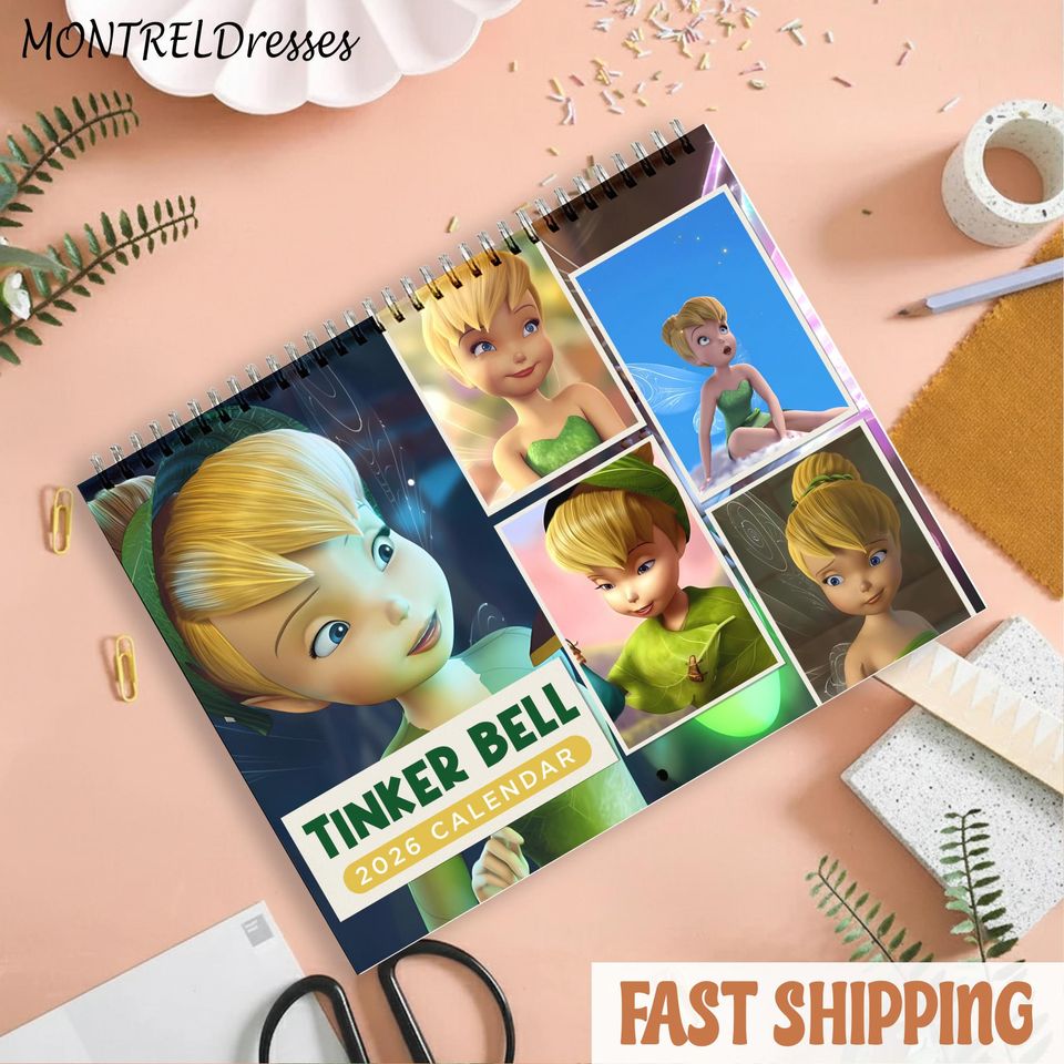 Tinkerbell Disney Calendar, Wall Calendar 2026, Disney Calendar
