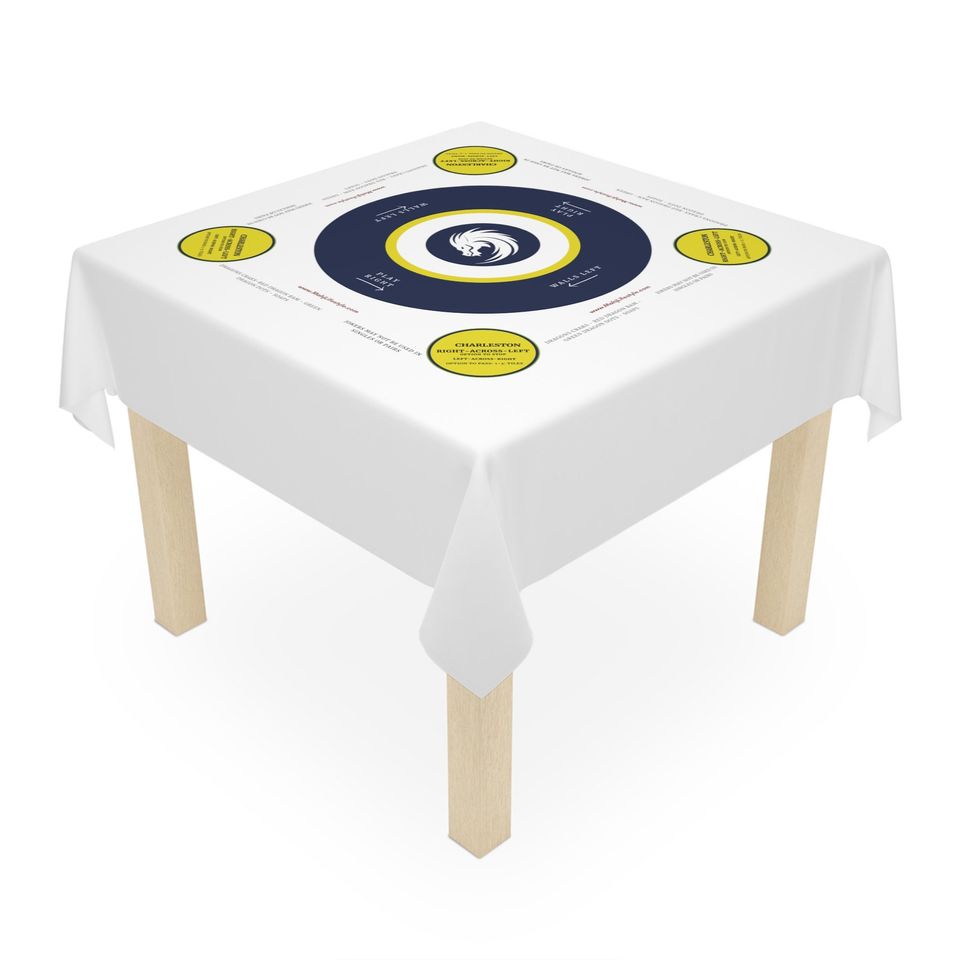 White Mahjong Game Tablecloth