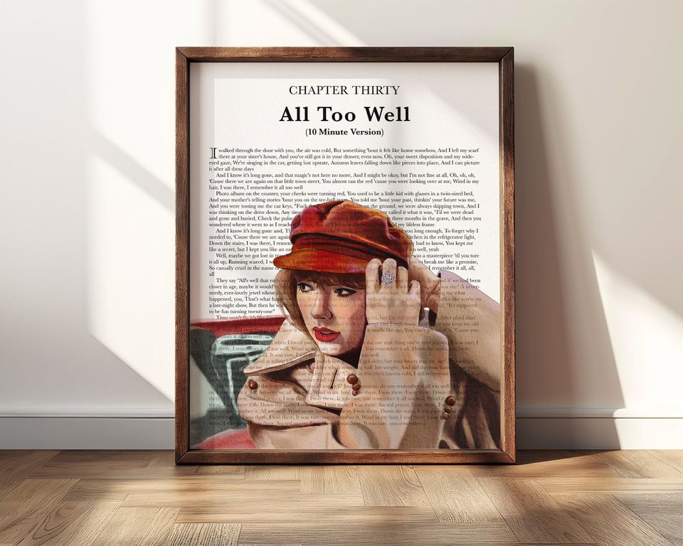 Watercolor Lyric Art Vertical Poster - Multiple Songs Available