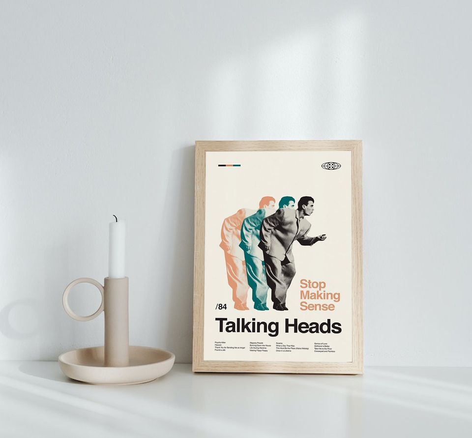 Vintage Minimalist Mid Century Modern Art Talking Heads Stop Making Sense Poster