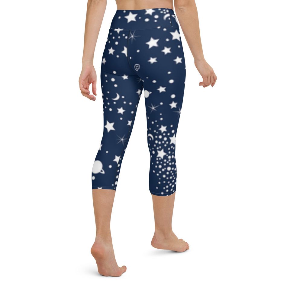 Space and Stars Yoga Capri Leggings