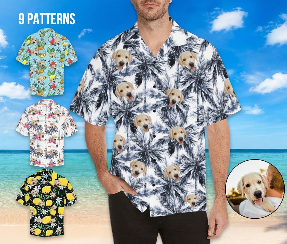 Custom Hawaiian Shirt with Dog Faces, Face Hawaiian Shirt