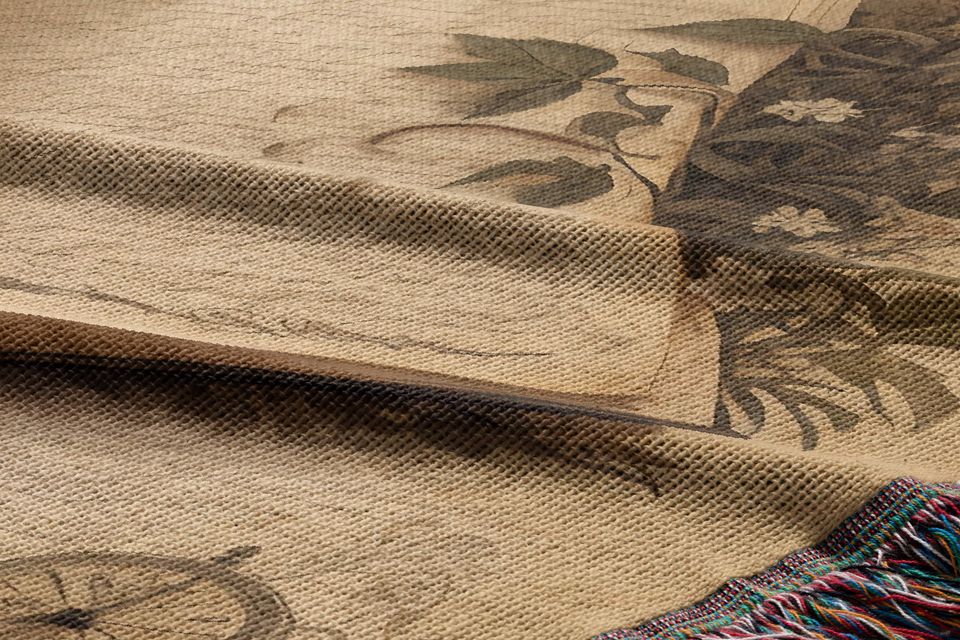 Witchy Walk Woven Throw Blanket: Dark Cottagecore Halloween Decor