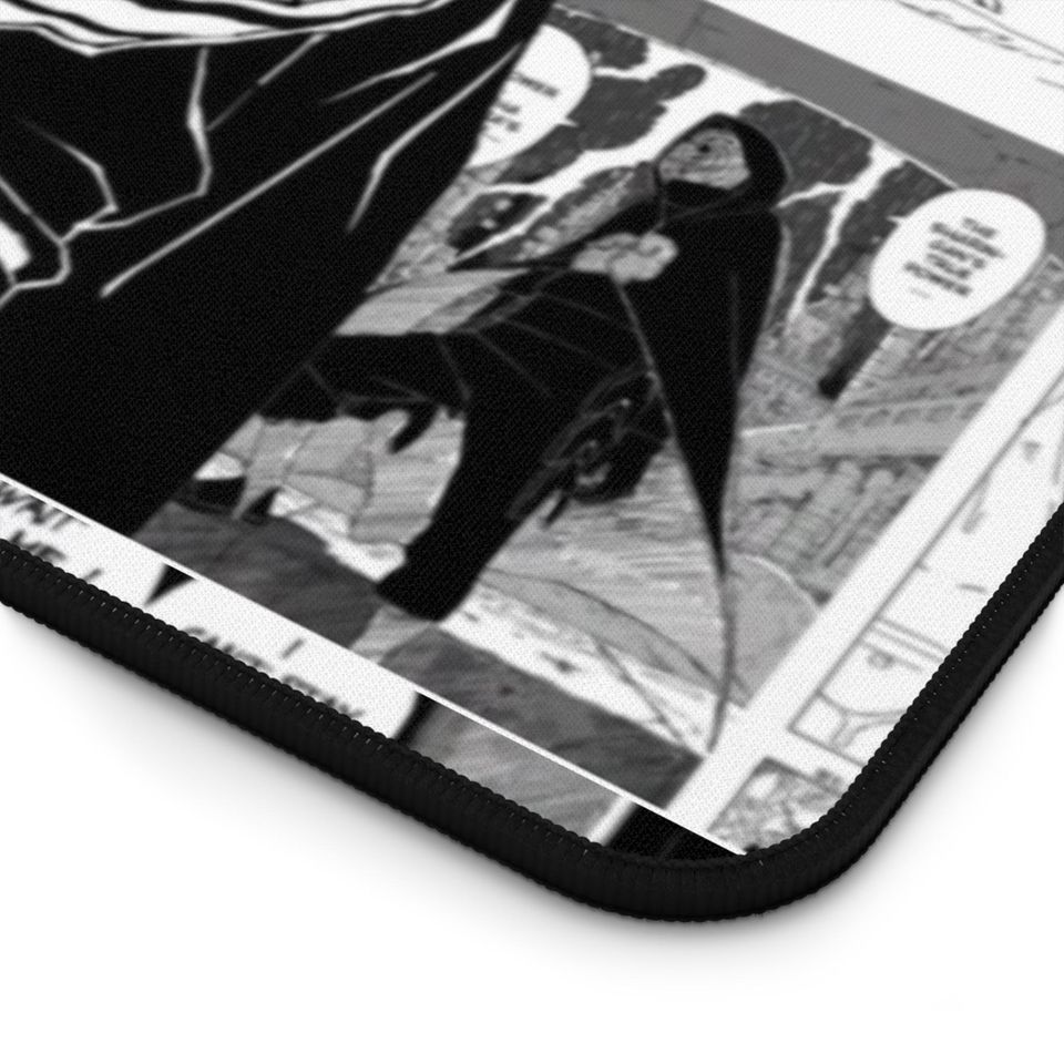 Narutoo Obito Uchiha Manga Panel Desk Mat | Black & White Anime Gaming Mouse Pad