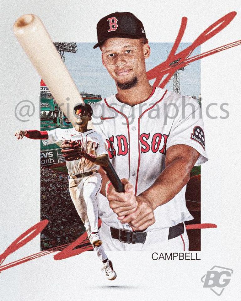 Kristian Campbell Boston Red Sox Baseball Poster/Wall Decor/Print