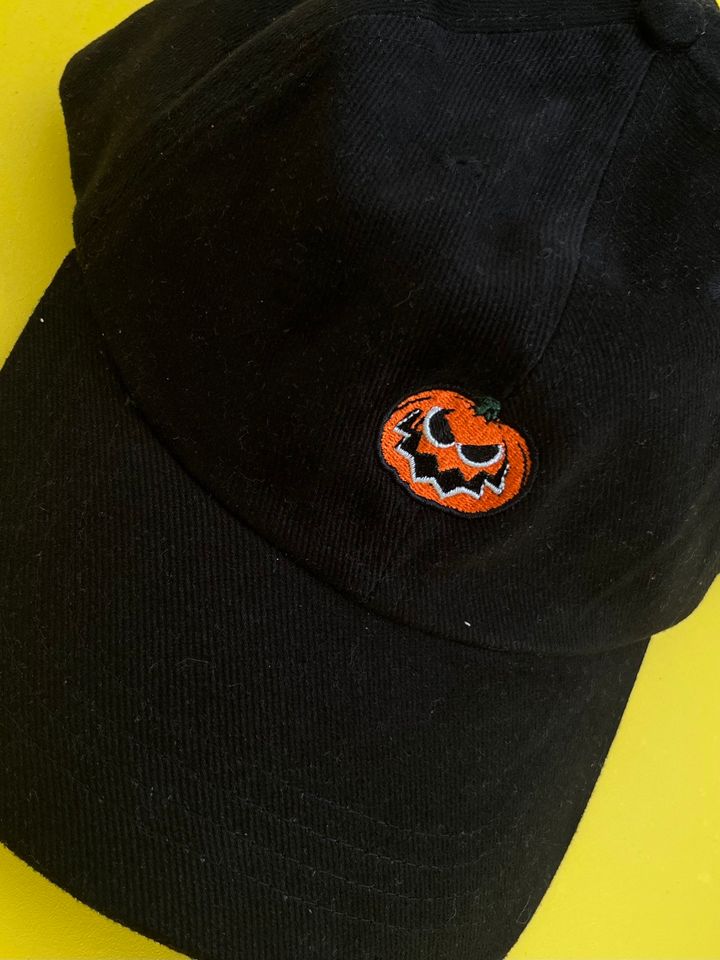 Pumpkin embroidered cap for Halloween with adjustable back strap