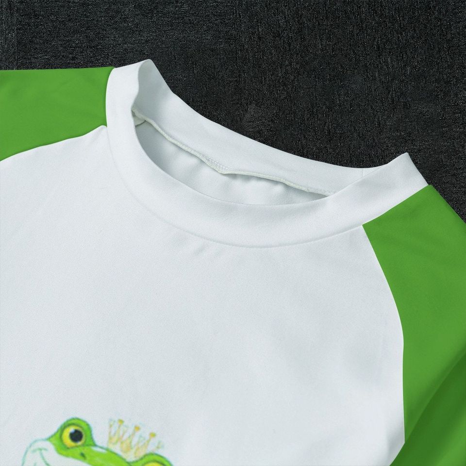 Green Frog Kid's Raglan Sleeve Pajamas printed pants