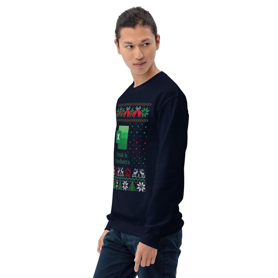 Freak in the Sheets Ugly Christmas Sweater | Funny Excel Holiday Party Pullover | Excel Xmas Sweater