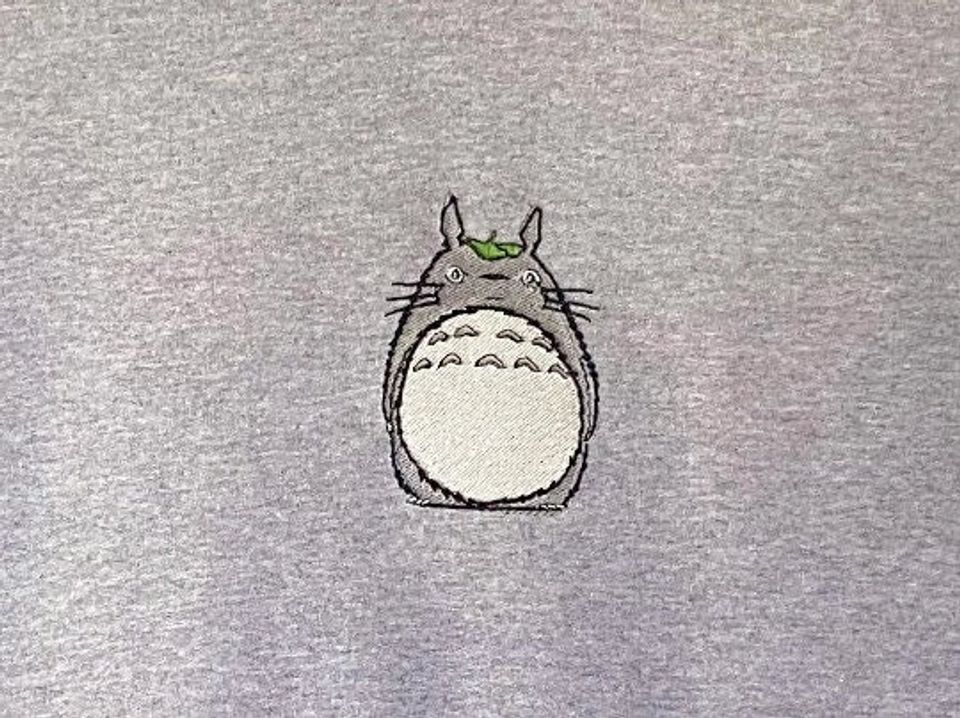 Cute Totoro! Embroidered Crewneck | Anime Themed Sweatshirt, Pullover, Gift
