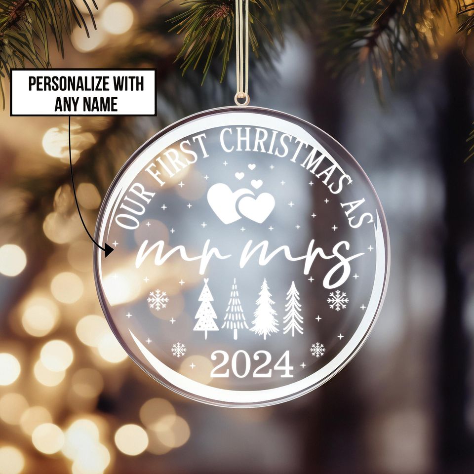 Personalized Our First Christmas Ornaments  Bundle, Christmas ornament  , Acrylic Ornament