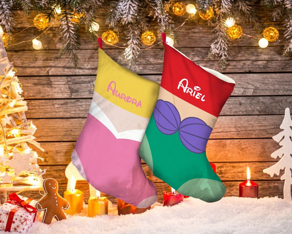 Custom Name Disney Princess Christmas Stocking, Aurora Stocking