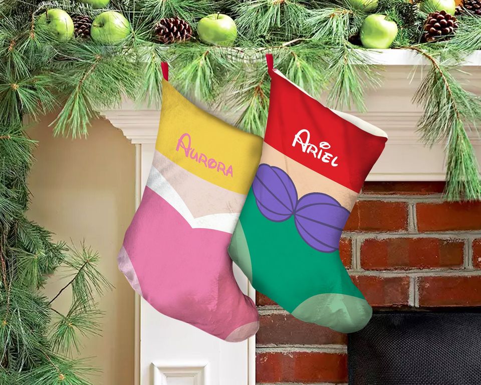 Custom Name Disney Princess Christmas Stocking, Aurora Stocking
