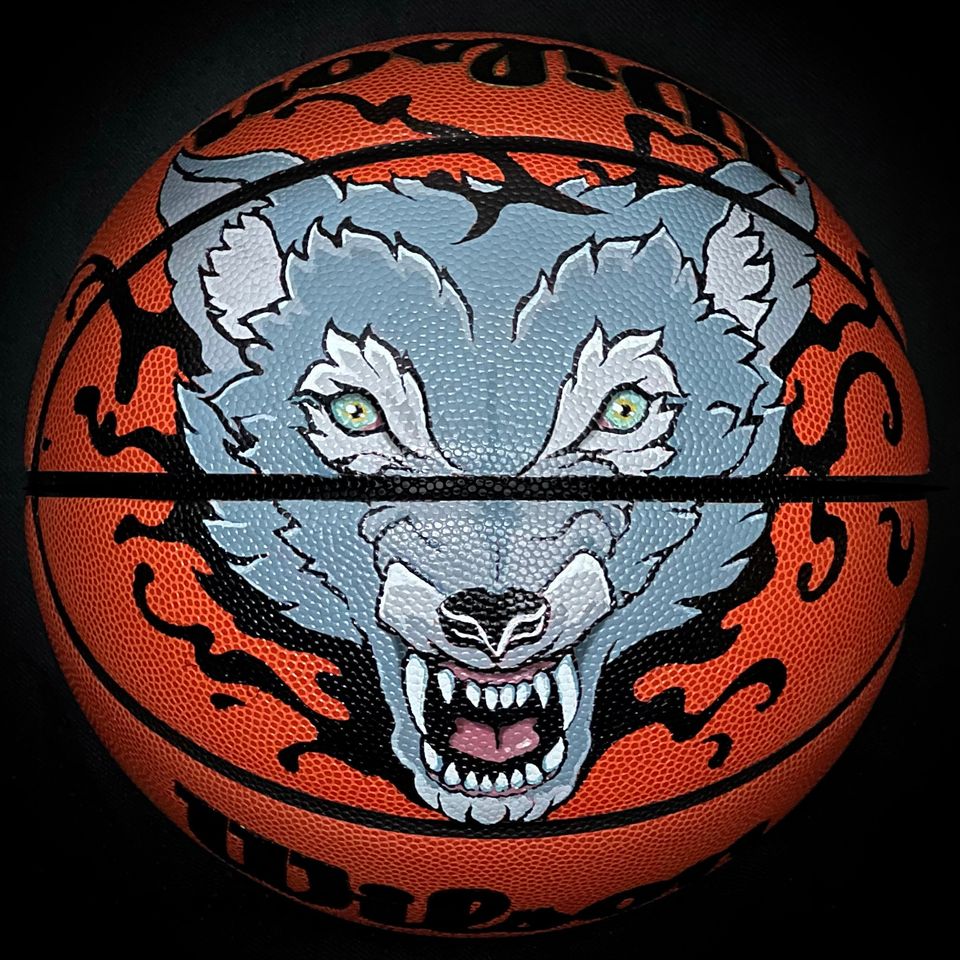 COLOURED Tattoo (2 Panels) Design on Basketball