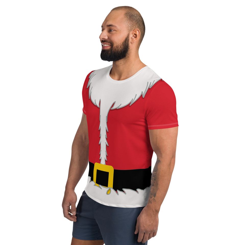 Santa Men's T-shirt – Fun Cartoon Casual Graphic Tee for Adults