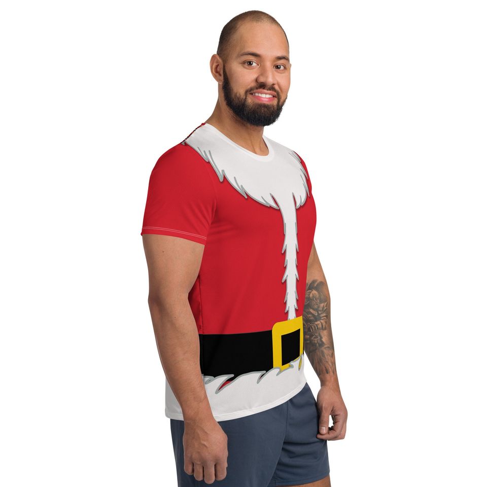 Santa Men's T-shirt – Fun Cartoon Casual Graphic Tee for Adults