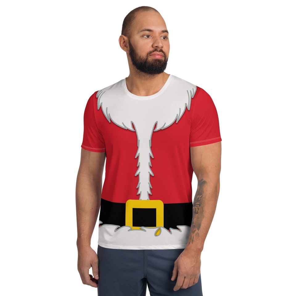 Santa Men's T-shirt – Fun Cartoon Casual Graphic Tee for Adults