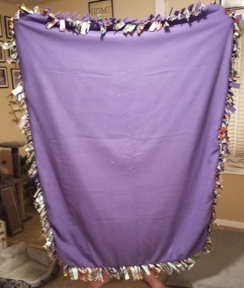 Nightmare before Christmas print handmade fleece tie blanket