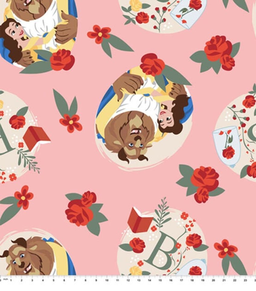 Beauty and the Beast print handmade fleece tie blanket