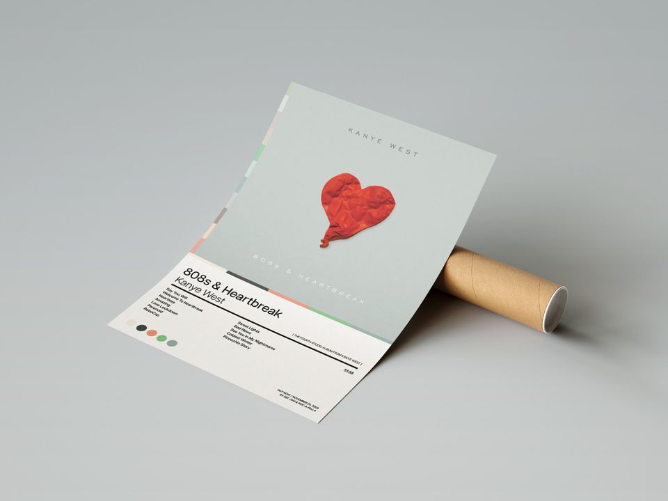 Kanye West - 808s and Heartbreak  - Album Art Poster