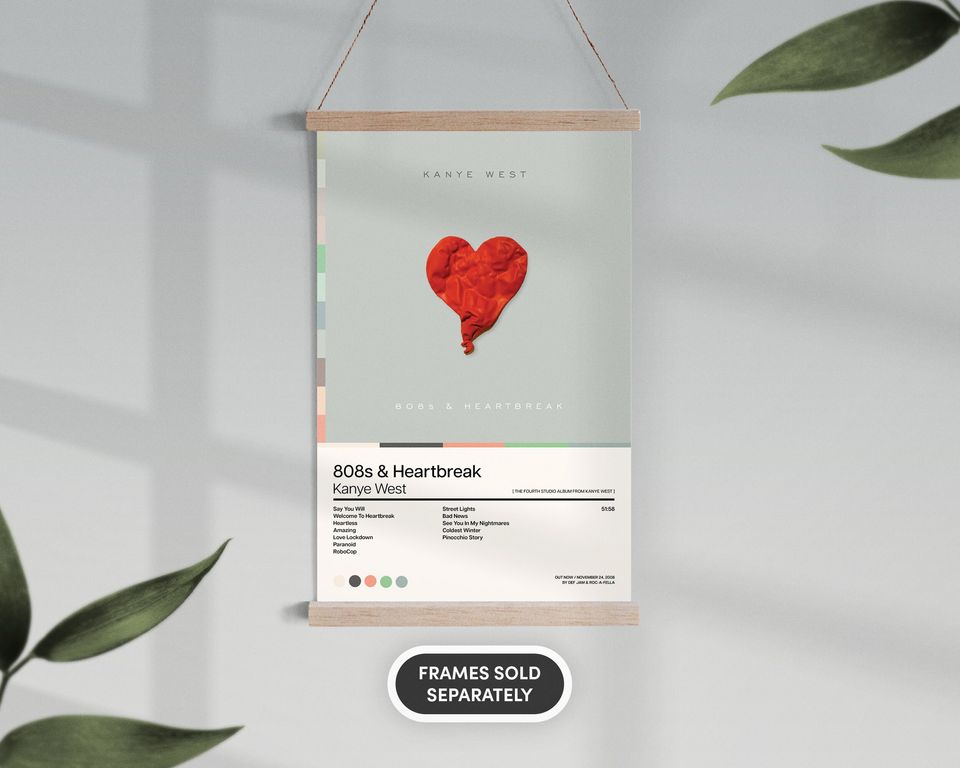 Kanye West - 808s and Heartbreak  - Album Art Poster