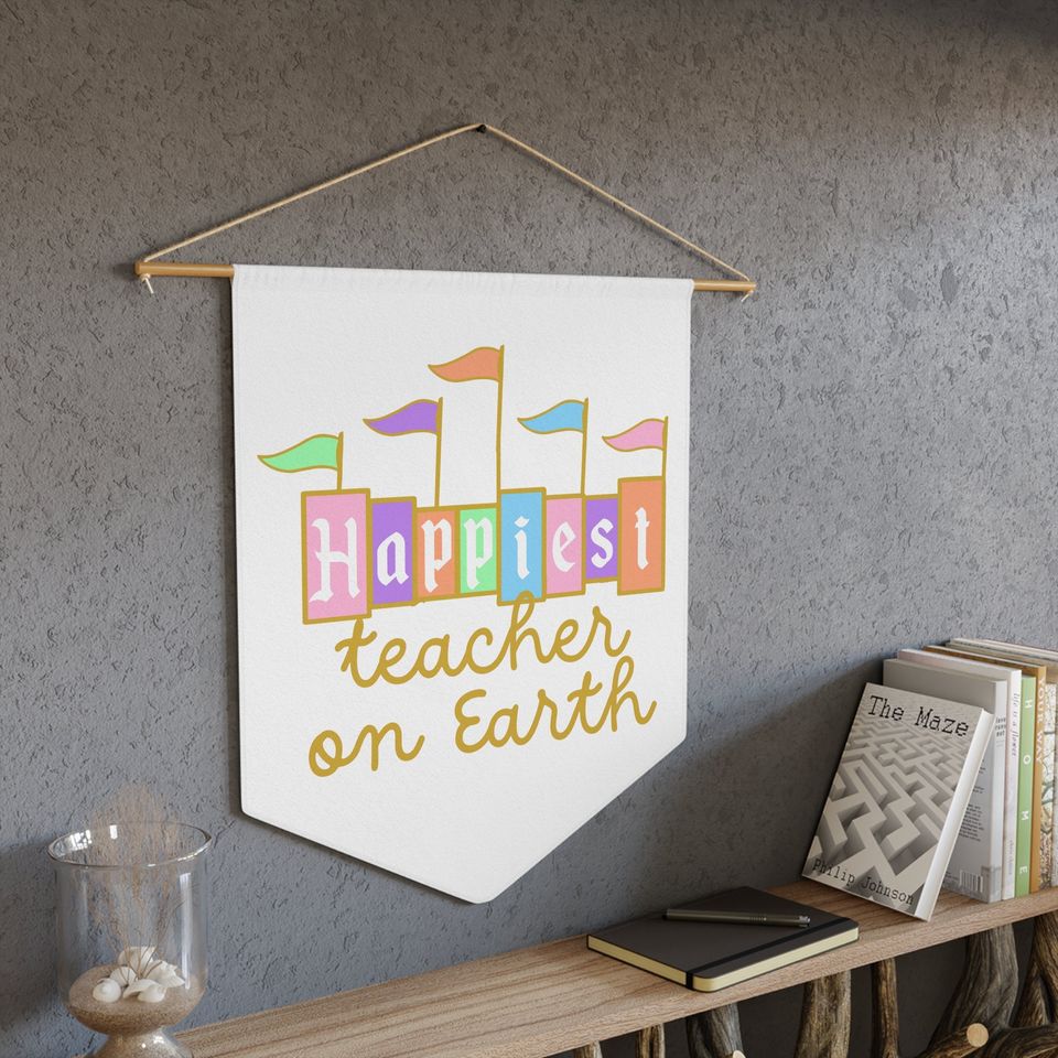 Happiest Teacher on Earth Wall Pennant | Disney Wall Decor | Disney Magic Wall Hanging