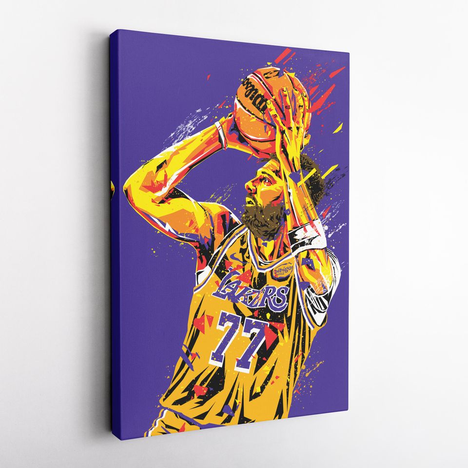 Luka Doncic Pop Art Canvas Print  Los Angeles Lakers Wall Decor  NBA Gift for Basketball Fans, Game Room or Man Cave