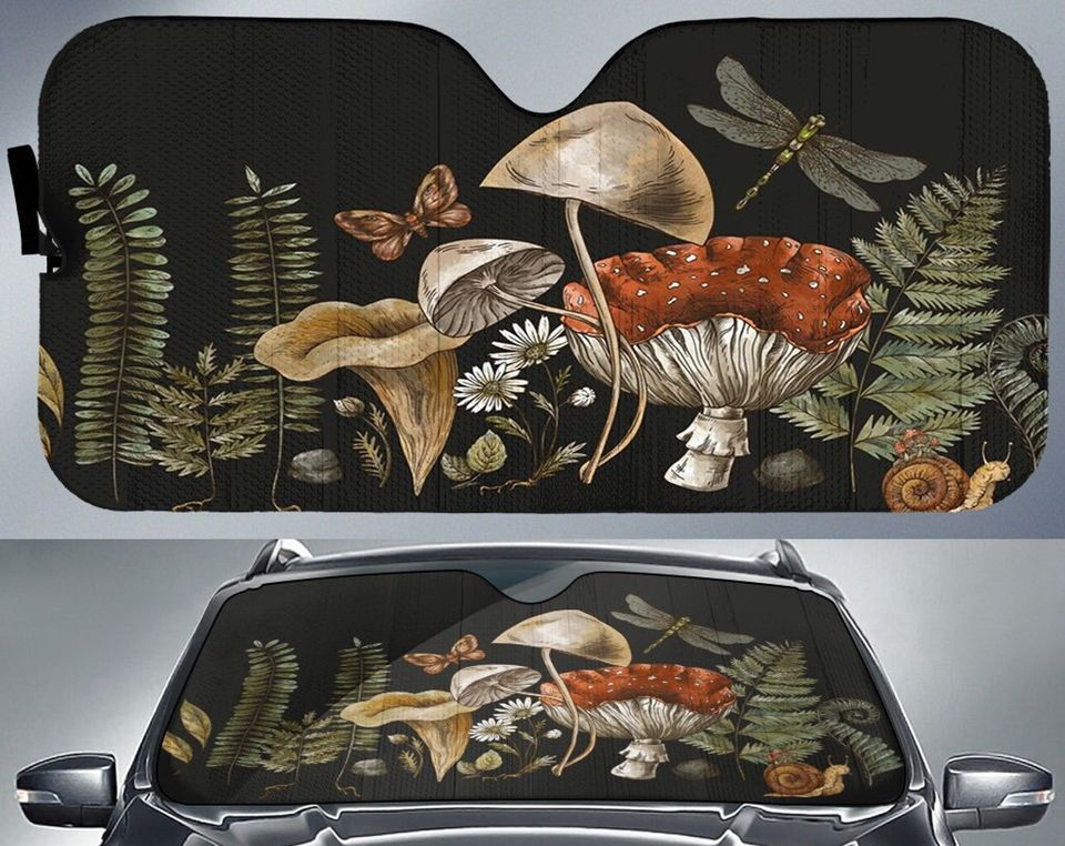 Boho Forest witch Magic mushroom Car Auto sunshade